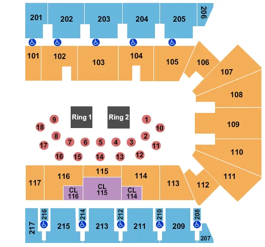 BOXING 2 Seating Map Seating Chart