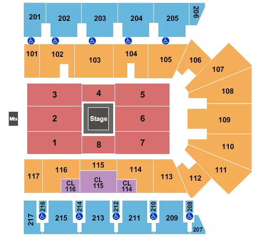 CENTER STAGE 1 Seating Map Seating Chart