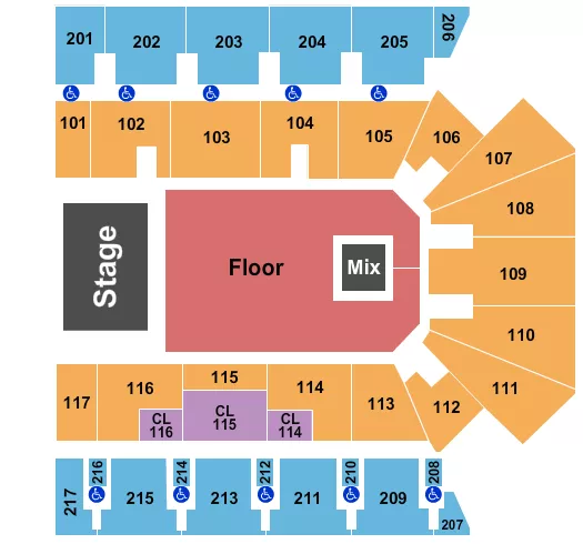 ENDSTAGE GA FLOOR 1 Seating Map Seating Chart