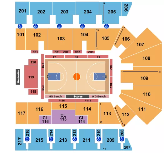 HARLEM GLOBETROTTERS Seating Map Seating Chart