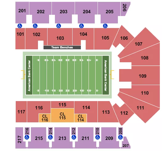 INDOOR FOOTBALL Seating Map Seating Chart