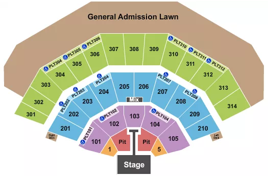 ENDSTAGE PIT WITH CATWALK Seating Map Seating Chart