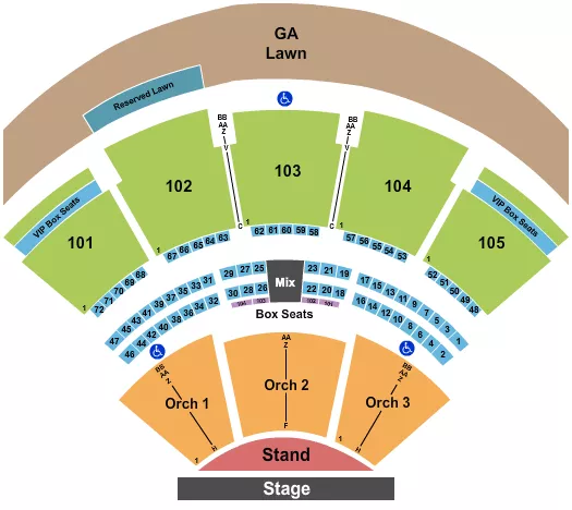 ENDSTAGE GA PIT ROWS H F H START Seating Map Seating Chart