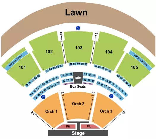 ENDSTAGE PIT W CATWALK Seating Map Seating Chart