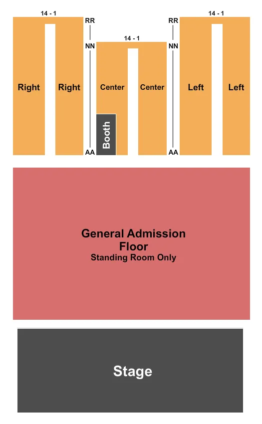 STAR PAVILION AT AMERISTAR CASINO AND HOTEL KANSAS CITY ENDSTAGE GA FLR Seating Map Seating Chart