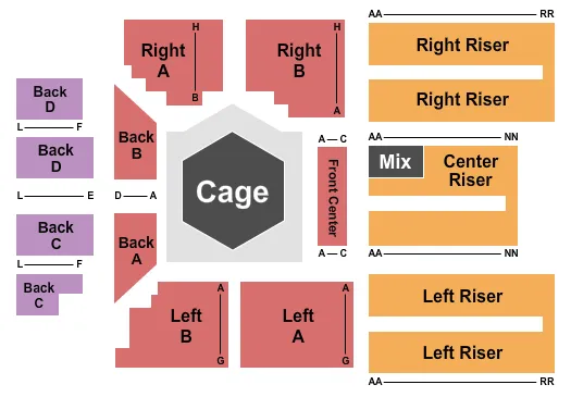 STAR PAVILION AT AMERISTAR CASINO AND HOTEL KANSAS CITY MMA Seating Map Seating Chart