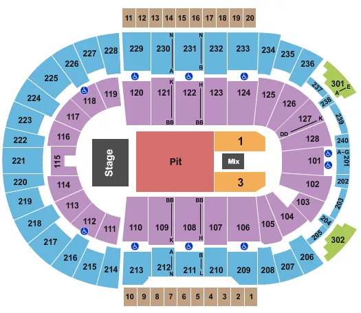 ENDSTAGE BIG PIT Seating Map Seating Chart