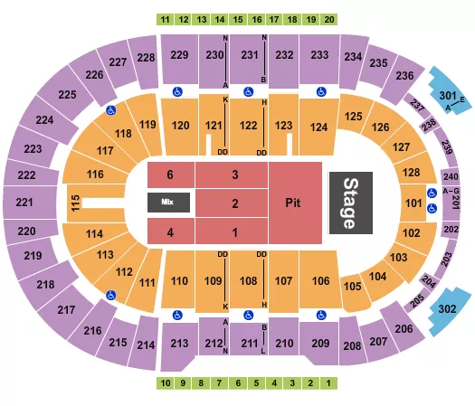 ENDSTAGE PIT Seating Map Seating Chart