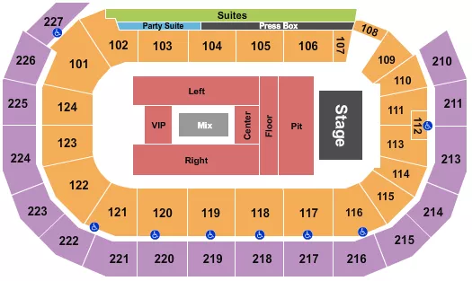 BREAKING BENJAMIN Seating Map Seating Chart