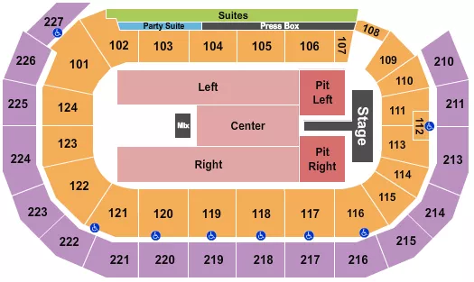 ENDSTAGE SPLIT GA PIT Seating Map Seating Chart