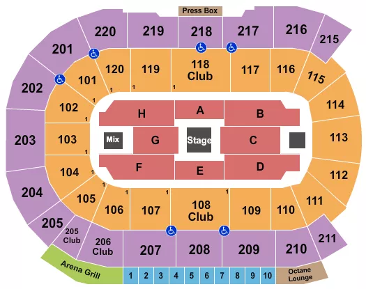 CENTERSTAGE Seating Map Seating Chart