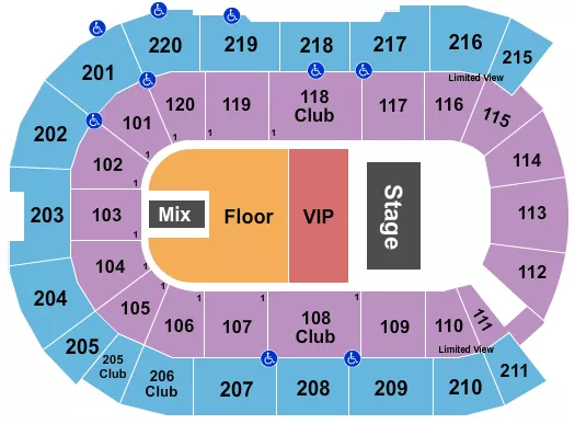 ENDSTAGE VIP GA FLOOR Seating Map Seating Chart