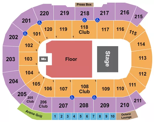 JUDAS PRIEST Seating Map Seating Chart