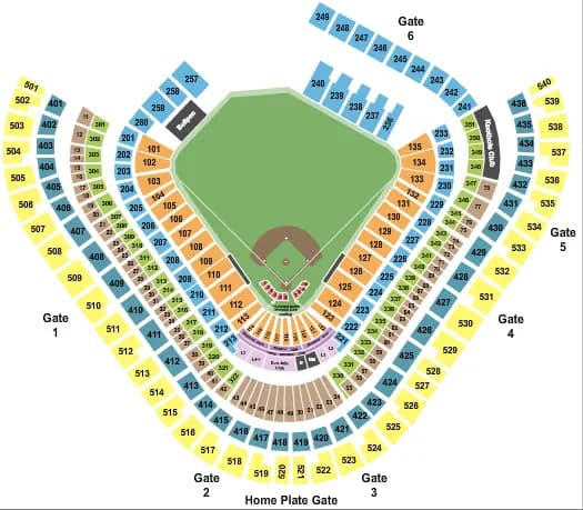 BASEBALL Seating Map Seating Chart
