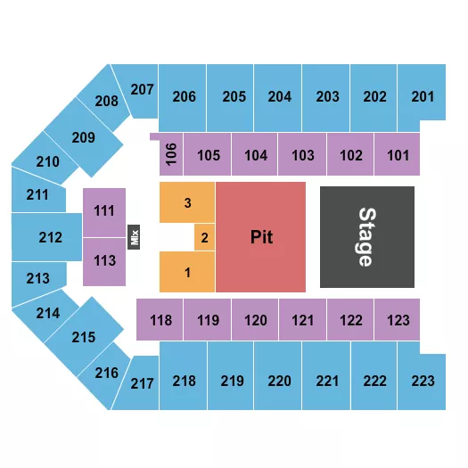 ENDSTAGE GA PIT Seating Map Seating Chart