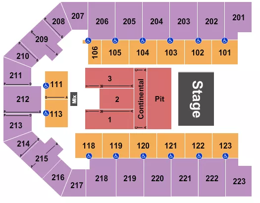 ENDSTAGE GA PIT W CONT Seating Map Seating Chart