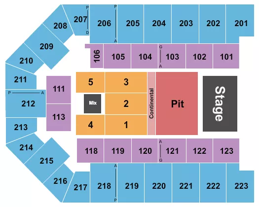 ENDSTAGE PIT CONT 1 5 Seating Map Seating Chart