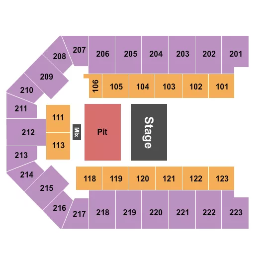 HALF HOUSE PIT Seating Map Seating Chart
