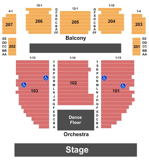 ENDSTAGE DANCEFLOOR Seating Map Seating Chart