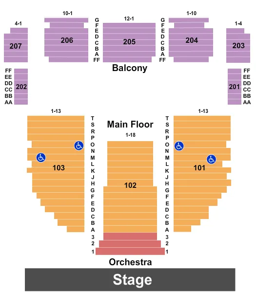 ENDSTAGE 2 Seating Map Seating Chart