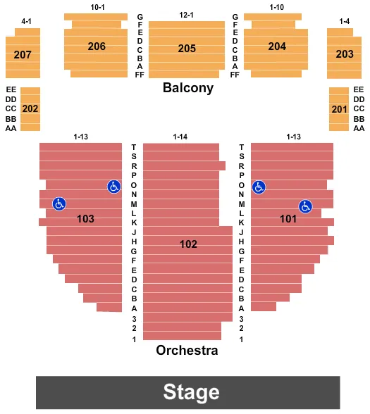 END STAGE Seating Map Seating Chart