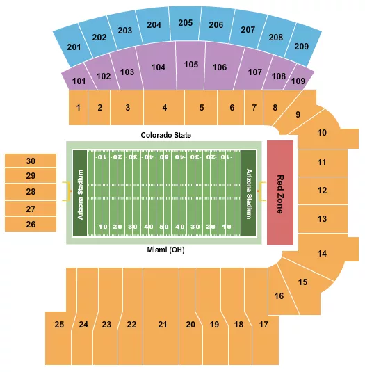 ARIZONA BOWL Seating Map Seating Chart