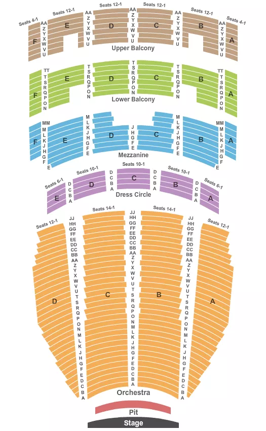 ENDSTAGE WITH PIT Seating Map Seating Chart