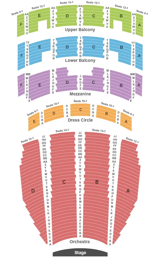 CENTER STAGE Seating Map Seating Chart
