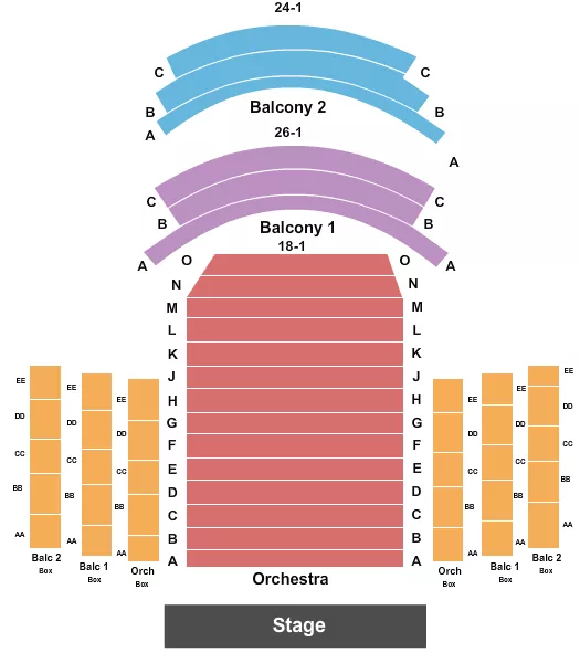 END STAGE Seating Map Seating Chart