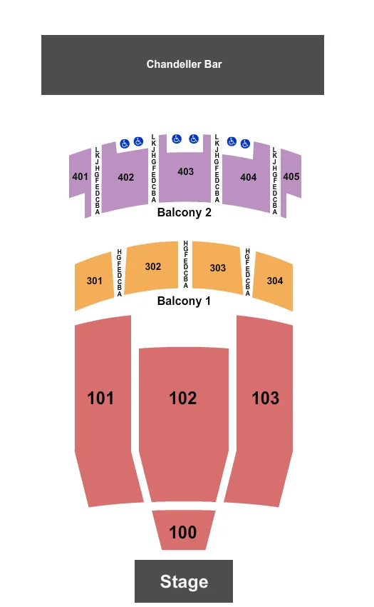 THE MIDLAND THEATRE MO ENDSTAGE 3 Seating Map Seating Chart
