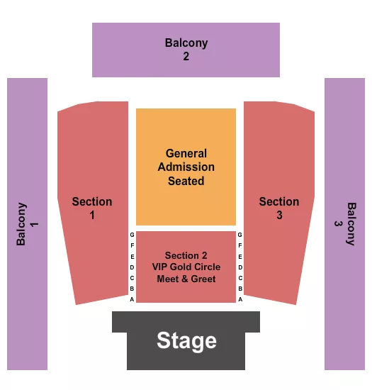 ENDSTAGE GOLD CIRCLE ROW G Seating Map Seating Chart