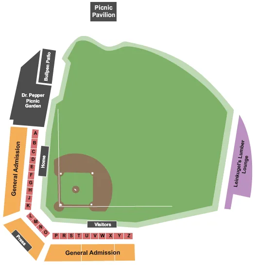 BASEBALL Seating Map Seating Chart