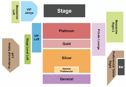 PLAT GOLD SILVER FLOOR Seating Map Seating Chart