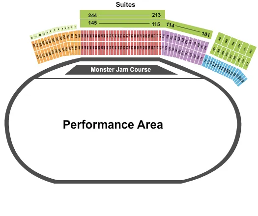 MONSTER JAM Seating Map Seating Chart