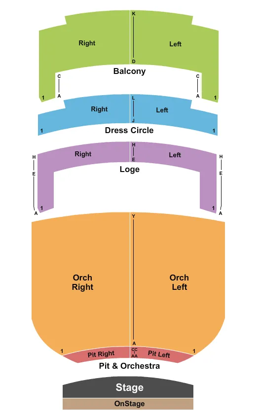 ENDSTAGE PIT ONSTAGE SEATING Seating Map Seating Chart
