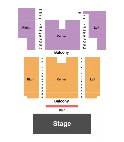 AUGUSTA HISTORIC THEATRE ARTS COUNCIL END STAGE Seating Map Seating Chart