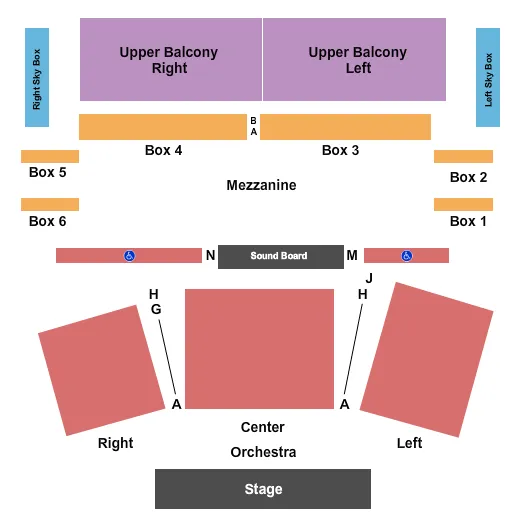 AVALON THEATRE MD ENDSTAGE 2 Seating Map Seating Chart