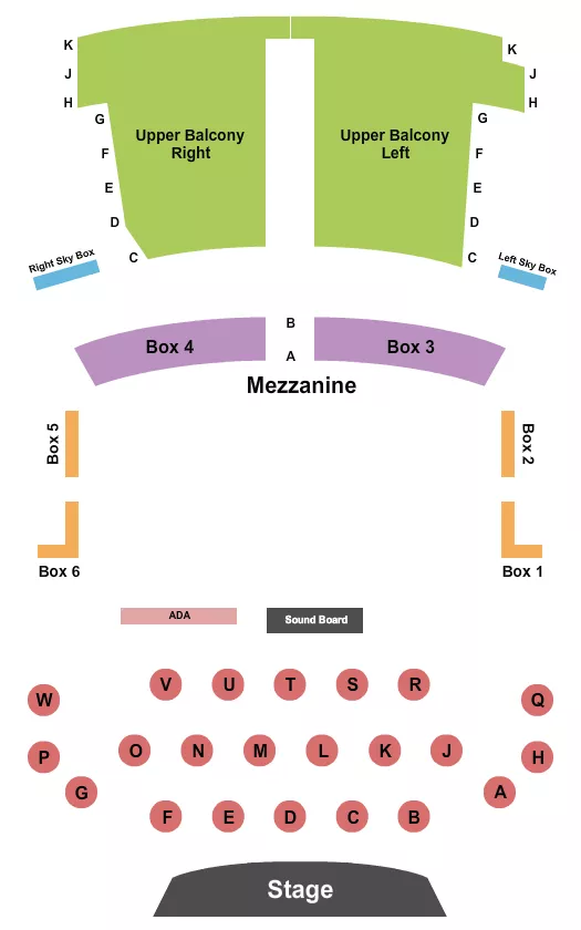 AVALON THEATRE MD ENDSTAGE TABLES 2 Seating Map Seating Chart