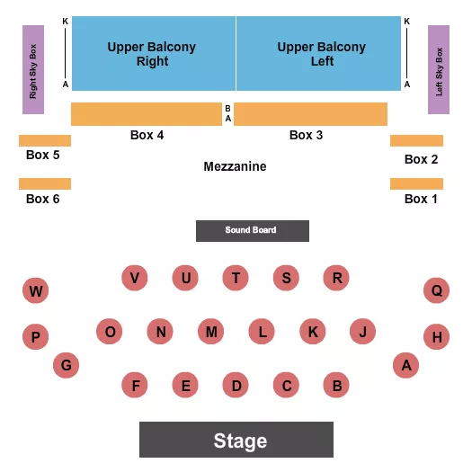 AVALON THEATRE MD TABLES 2 Seating Map Seating Chart