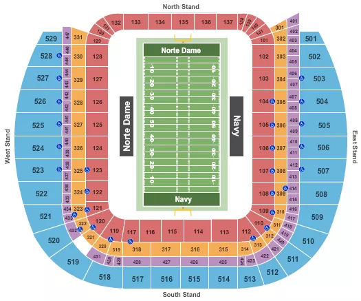 COLLEGE FOOTBALL CLASSIC Seating Map Seating Chart