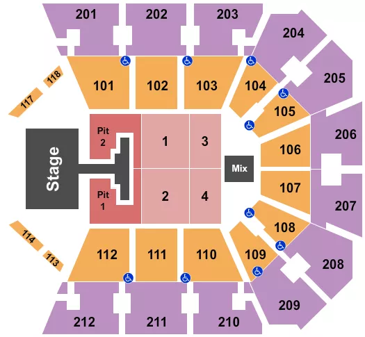 PHIL WICKHAM Seating Map Seating Chart
