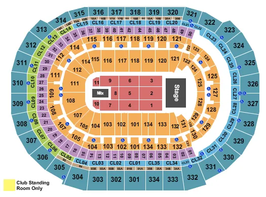 THE EAGLES Seating Map Seating Chart