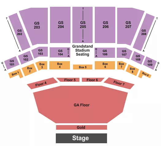 BECU LIVE AT NORTHERN QUEST RESORT CASINO ENDSTAGE GA GOLD FLOOR Seating Map Seating Chart