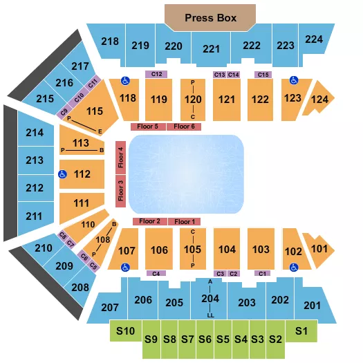 BMO CENTER ROCKFORD CRYSTAL Seating Map Seating Chart