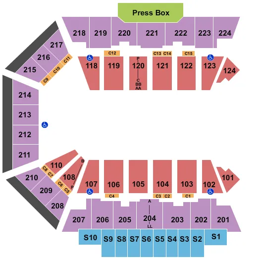 BMO CENTER ROCKFORD MONSTER JAM Seating Map Seating Chart