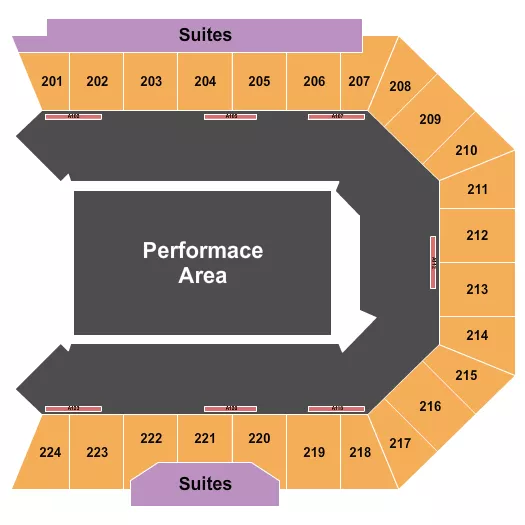 BMO CENTER ROCKFORD OPEN FLOOR 2 Seating Map Seating Chart