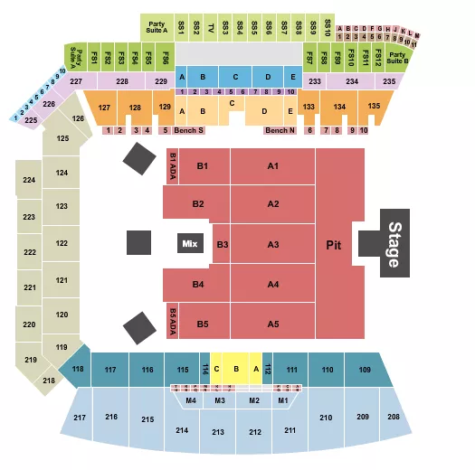 AVENGED SEVENFOLD Seating Map Seating Chart