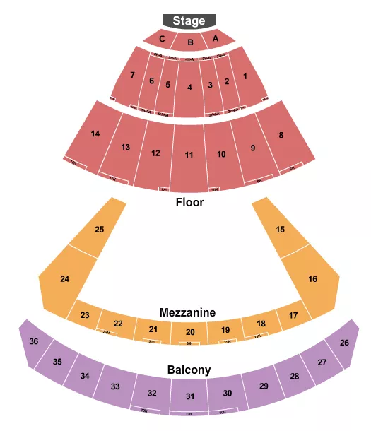 BYU IDAHO CENTER END STAGE Seating Map Seating Chart