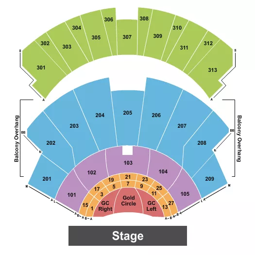 ENDSTAGE GOLD CIRCLE 2 Seating Map Seating Chart