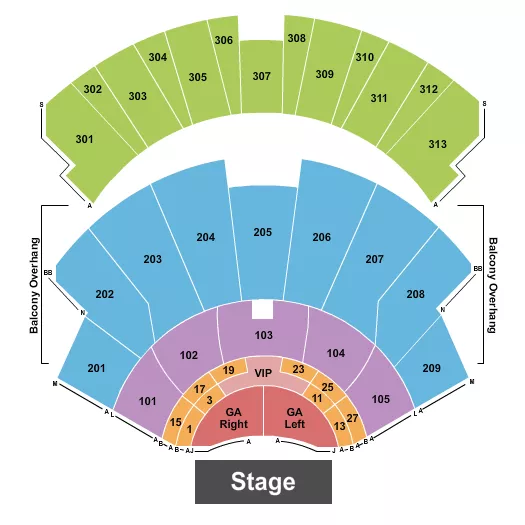 ENDSTAGE SPLIT PIT W VIP Seating Map Seating Chart